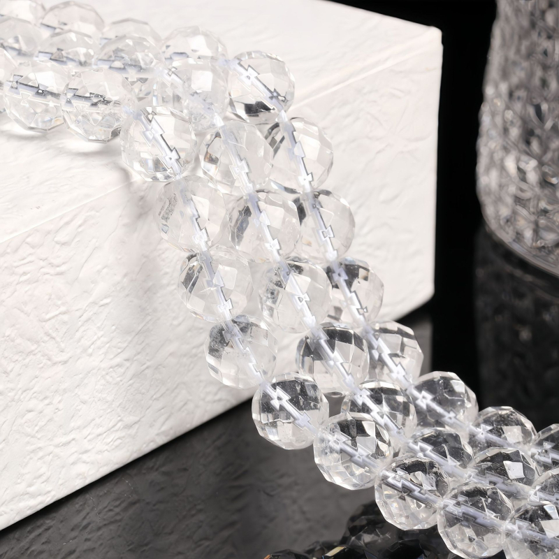 Κρυστάλλινα χάντρες με 64 όψεις - ελεύθερες χάντρες, ημιτελή εξαρτήματα DIY κοσμημάτων, επεξεργασία: λείανση και γυάλισμα