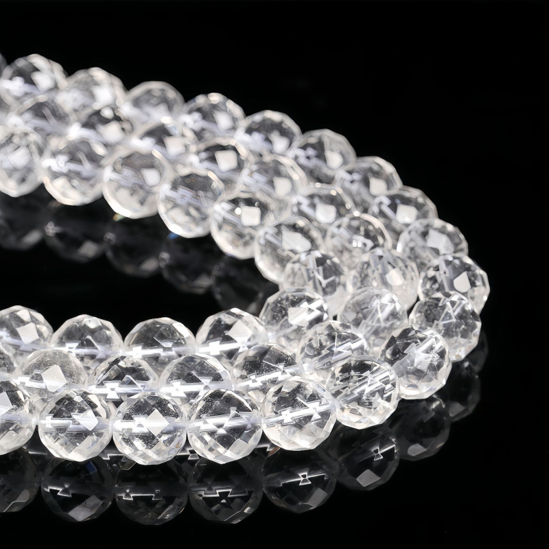 Κρυστάλλινα χάντρες με 64 όψεις - ελεύθερες χάντρες, ημιτελή εξαρτήματα DIY κοσμημάτων, επεξεργασία: λείανση και γυάλισμα