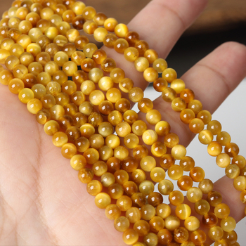 Tiger Eye perle za DIY narukvicu – kristalno, polirane, okrugle