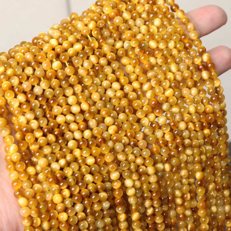 Tiger Eye perle za DIY narukvicu – kristalno, polirane, okrugle