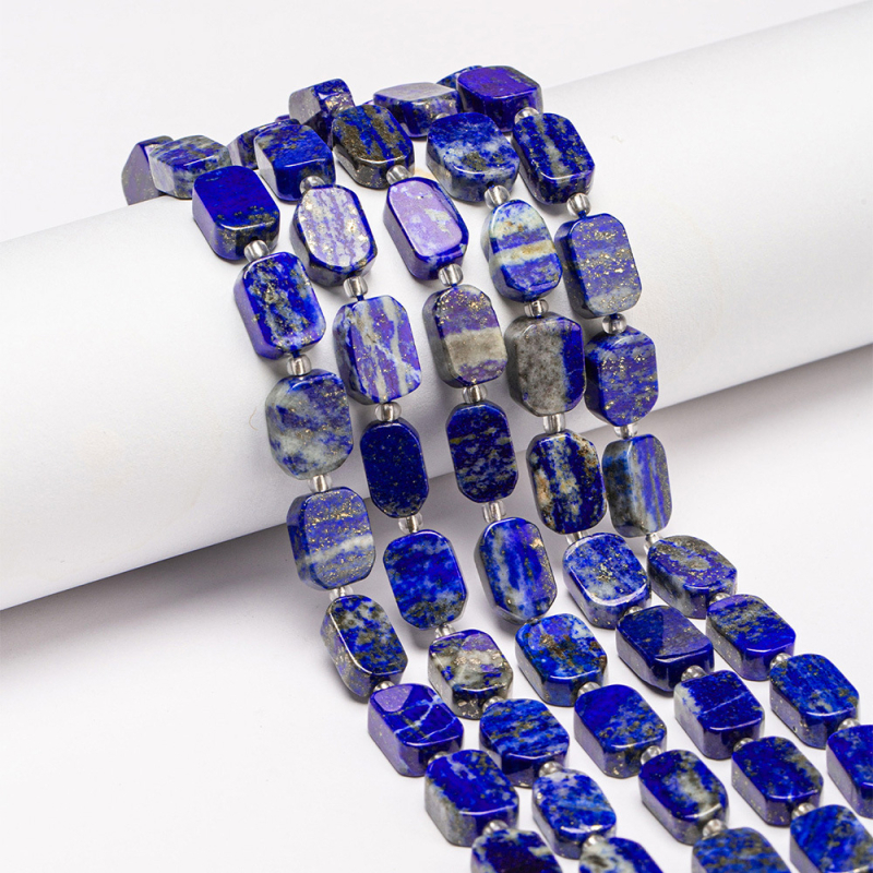 Prirodni Lapis Lazuli perle – pravokutnog oblika, labave perle za DIY nakit, elektroplatiranje završna obrada