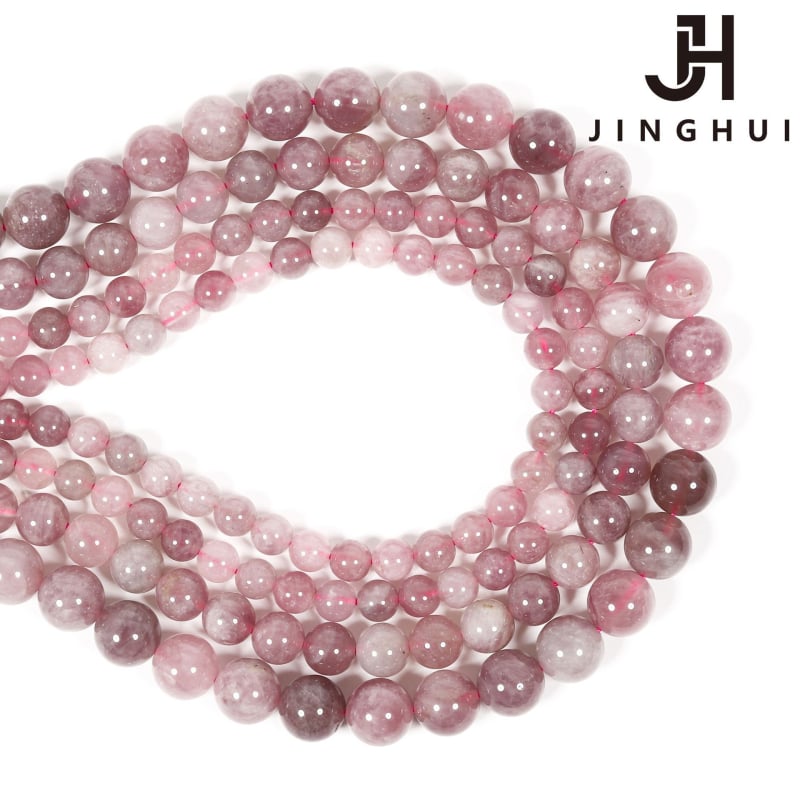 Jinghui DIY Ručno izrađene kristalne perle – prirodna boja Purple Horse Powder, okrugle, 6–10 mm