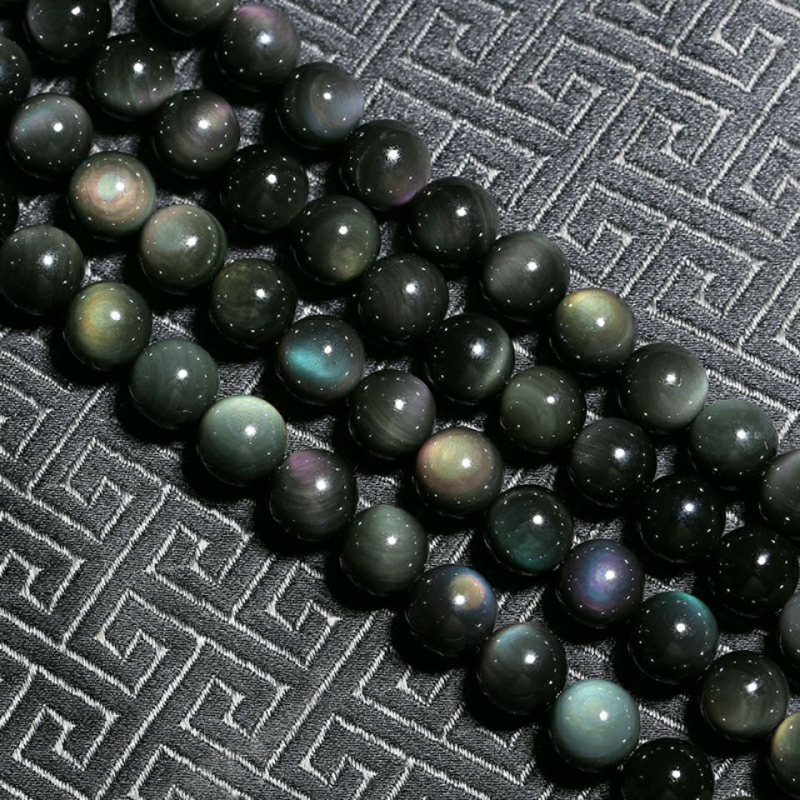 Prirodne višebojne obsidijanske slobodne perle, poluproizvod za DIY nakit