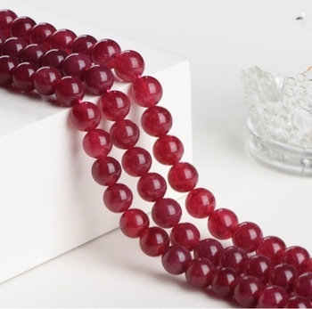 Strawberry Crystal mărgele libere – cristal natural, finisaj lustruit, rotunde, pentru bijuterii DIY, semifabricate