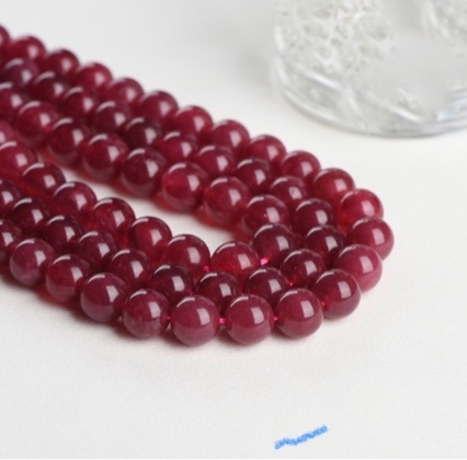 Strawberry Crystal mărgele libere – cristal natural, finisaj lustruit, rotunde, pentru bijuterii DIY, semifabricate