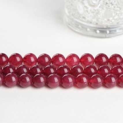 Strawberry Crystal mărgele libere – cristal natural, finisaj lustruit, rotunde, pentru bijuterii DIY, semifabricate