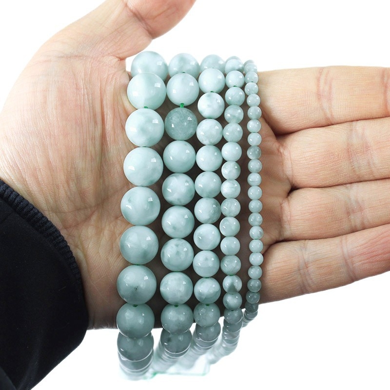 Accesorii pentru bijuterii DIY: mărgele rotunde din aventurin verde, șlefuire, model totem, cod A258