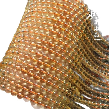 Mărgele libere din citrin natural, rotunde, pentru mărgele și bijuterii DIY (Citrin natural; Rotunde; Pentru bijuterii DIY)