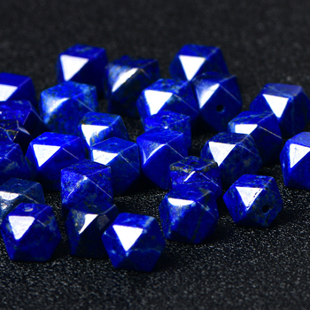 Mărgele octagonale din lapis lazuli – separator pentru talie, pietre semiprețioase naturale pentru bijuterii DIY