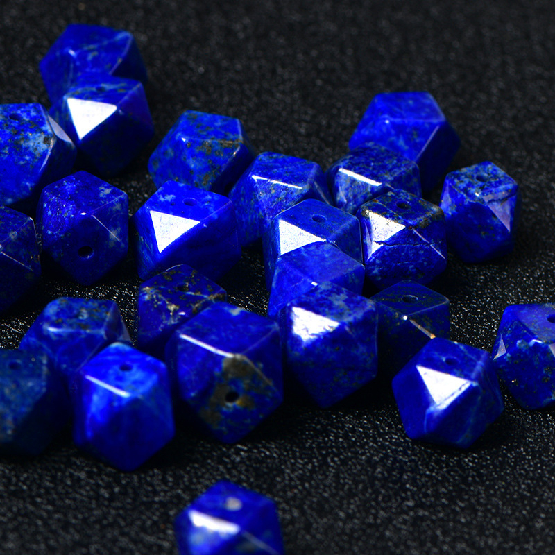 Mărgele octagonale din lapis lazuli – separator pentru talie, pietre semiprețioase naturale pentru bijuterii DIY