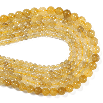 DIY kristalni dodaci – prirodni blond kristal, 6–10 m, okrugle perle za narukvicu, labave perle, poluproizvodi za nakit