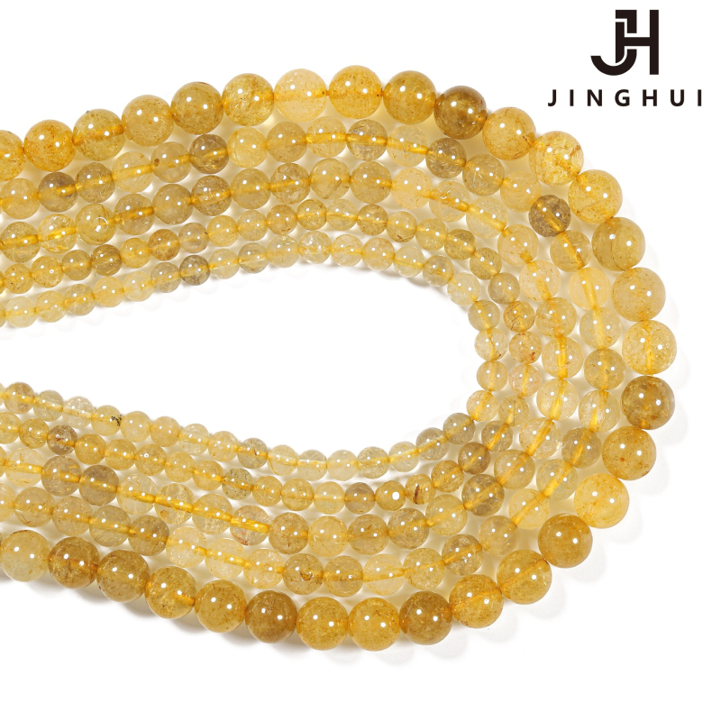 DIY kristalni dodaci – prirodni blond kristal, 6–10 m, okrugle perle za narukvicu, labave perle, poluproizvodi za nakit
