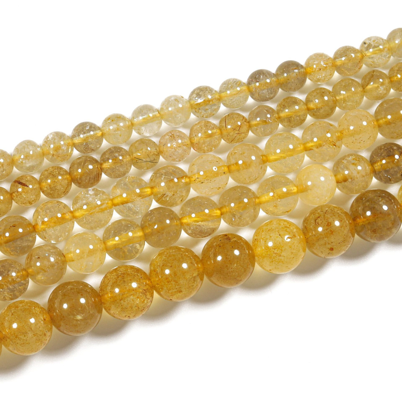 DIY kristalni dodaci – prirodni blond kristal, 6–10 m, okrugle perle za narukvicu, labave perle, poluproizvodi za nakit