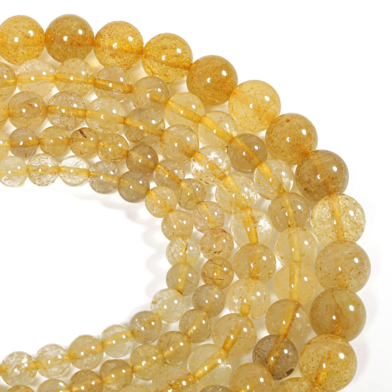 DIY kristalni dodaci – prirodni blond kristal, 6–10 m, okrugle perle za narukvicu, labave perle, poluproizvodi za nakit