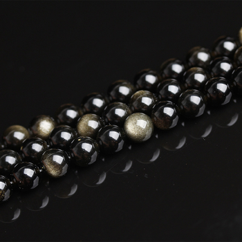 Perle libere, Obsidian auriu, șlefuire și lustruire, stil vintage, serie mărgele semi-finite