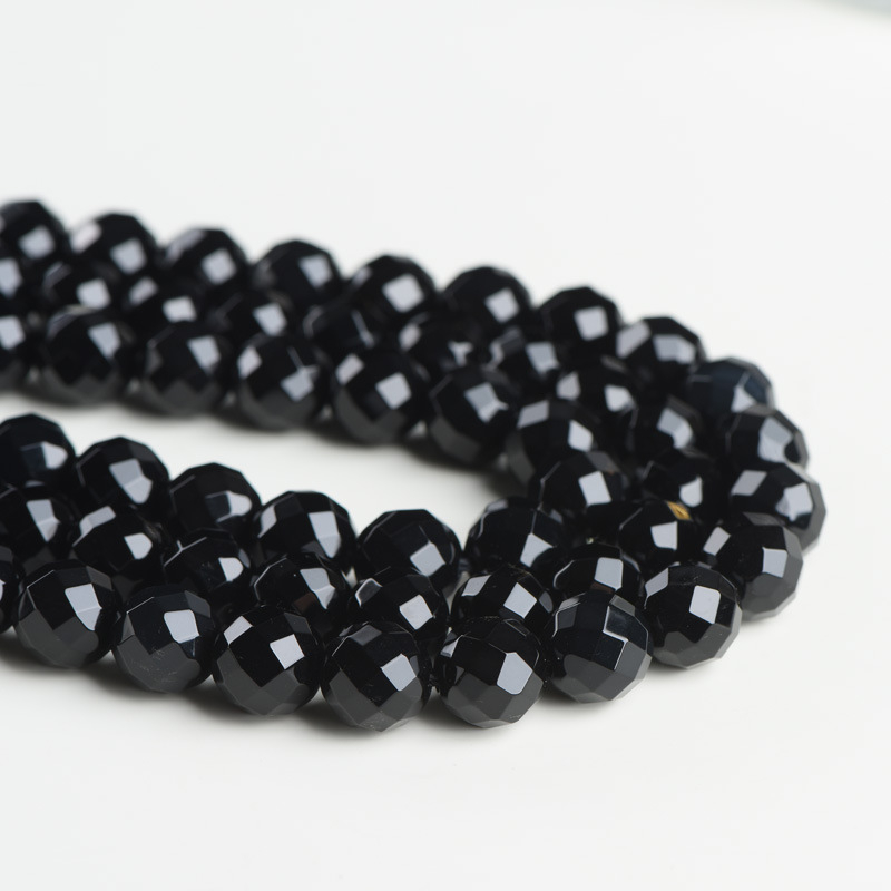 Beibeifu Achát gyöngyök, 64‑facetű, csiszolt, félkész DIY ékszer alkatrészek
