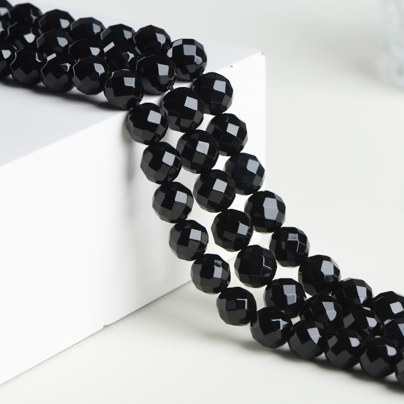 Beibeifu Achát gyöngyök, 64‑facetű, csiszolt, félkész DIY ékszer alkatrészek