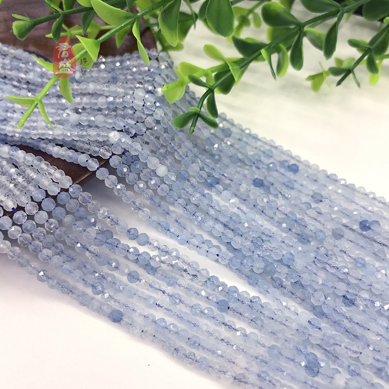Perle libere din acvamarin natural, fațetate, tăiate din minereu crud — componente DIY bijuterii Junsheng Jewelry