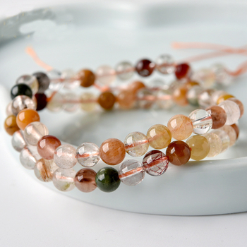 Természetes kristálygyöngyök, polírozott felület, Lianyungang doudou márka, divatos kerek gyöngyök, 2025 tavasz