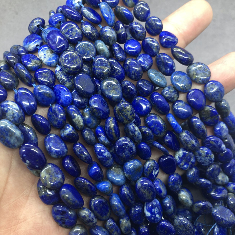 Mărgele libere din lapis lazuli, lustruite, pentru bijuterii DIY
