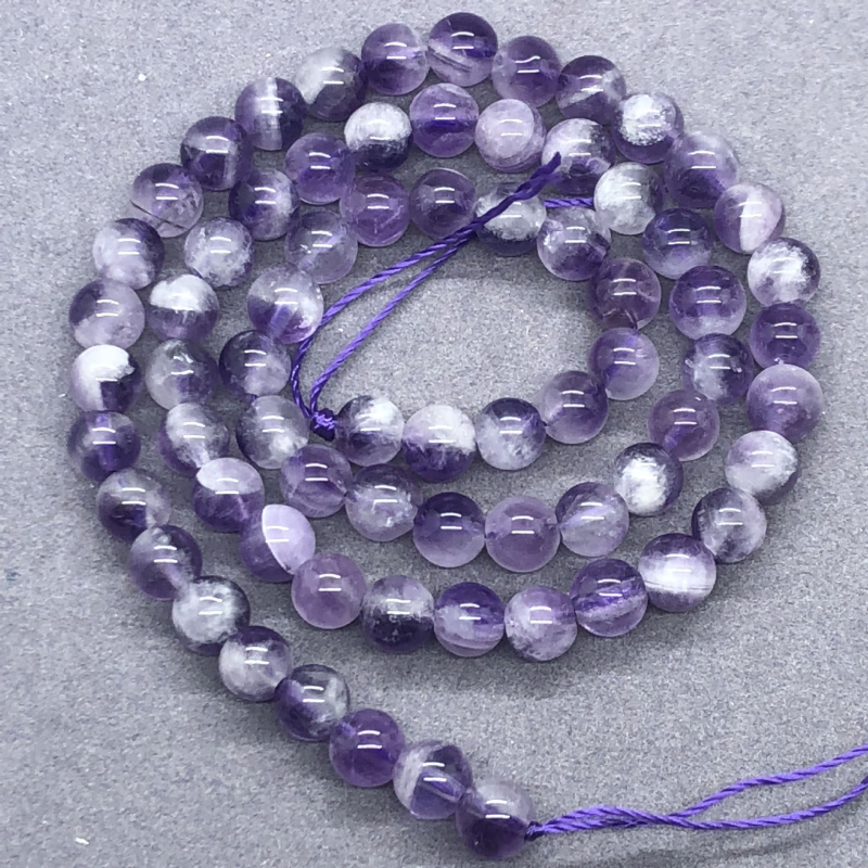 Mărgele Dream Amethyst libere, rotunde, lustruite, componente semi-finite pentru brățară DIY, mărci private autorizate