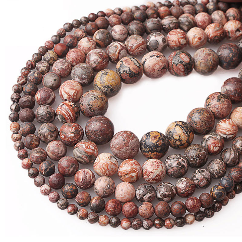 Mărgele libere – pietre din cristal natural semiprețioase, model leopard skin, mărgele rotunde, model totem, finisaj cu ulei, cod A144