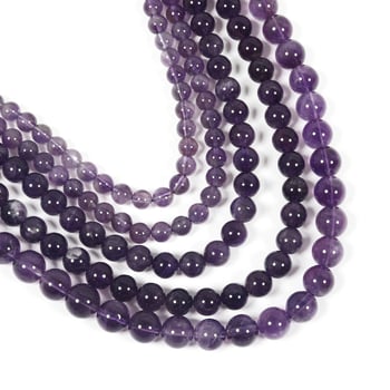 Jinghui DIY Ametist Kristalne Perle — Prirodni Kristal, Ručno Pletene Okrugle Perle, Duljina 6–10 m, Polu završeni nakit