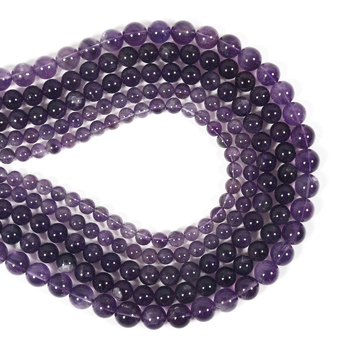 Jinghui DIY Ametist Kristalne Perle — Prirodni Kristal, Ručno Pletene Okrugle Perle, Duljina 6–10 m, Polu završeni nakit