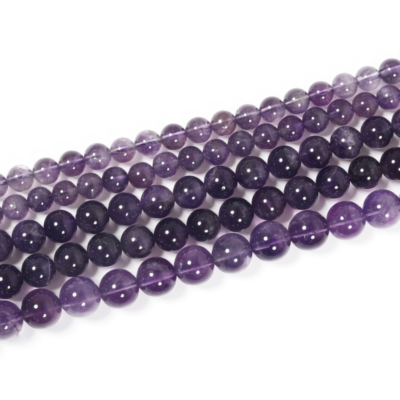 Jinghui DIY Ametist Kristalne Perle — Prirodni Kristal, Ručno Pletene Okrugle Perle, Duljina 6–10 m, Polu završeni nakit