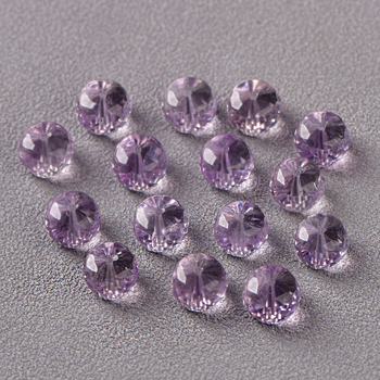 Kristály szabad gyöngyök, ametiszt kristály, barokk stílusú, kör gyöngyök, géppel feldolgozott