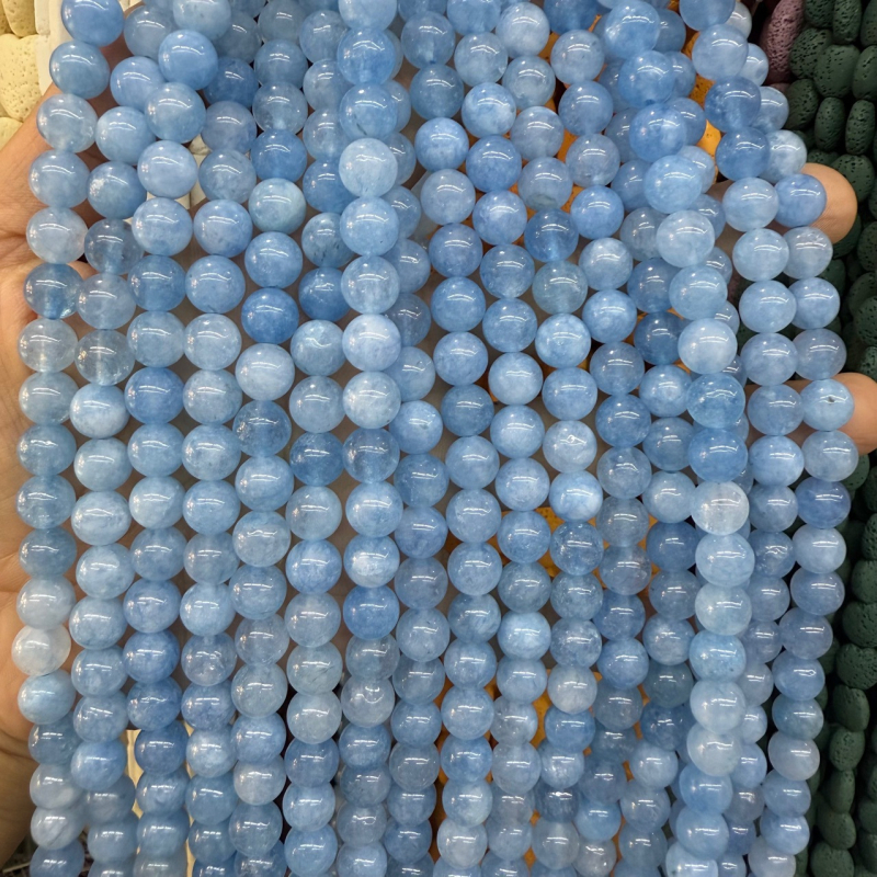 Accesorii DIY pentru bijuterii, mărgele rotunde din chalcedon natural, tăiere și șlefuire, cod produs 588, Qianyi Jewelry