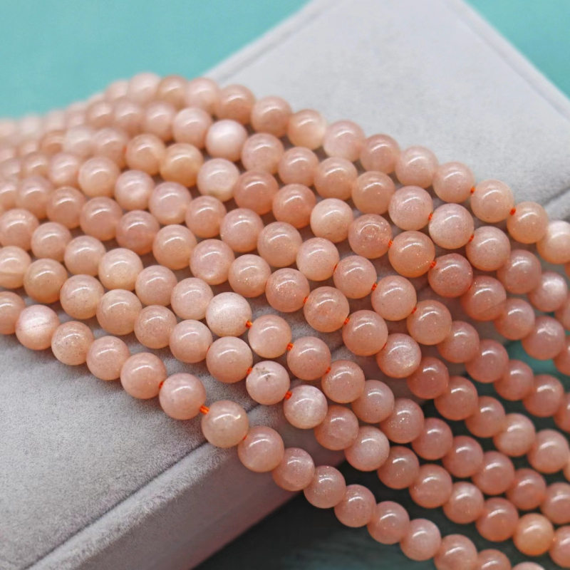 Perle libere din piatră de soare, rotunde, prelucrare: tăiere, șlefuire și lustruire, stil: înaltă calitate, origine Yiwu