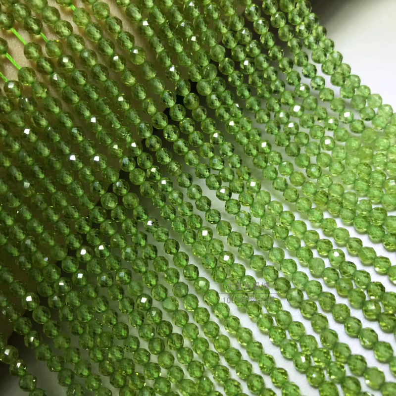 Peridot – mărgele rotunde fațetate – din cristale naturale/pietre semi-prețioase – mărgele libere, semifabricate – primăvara 2023