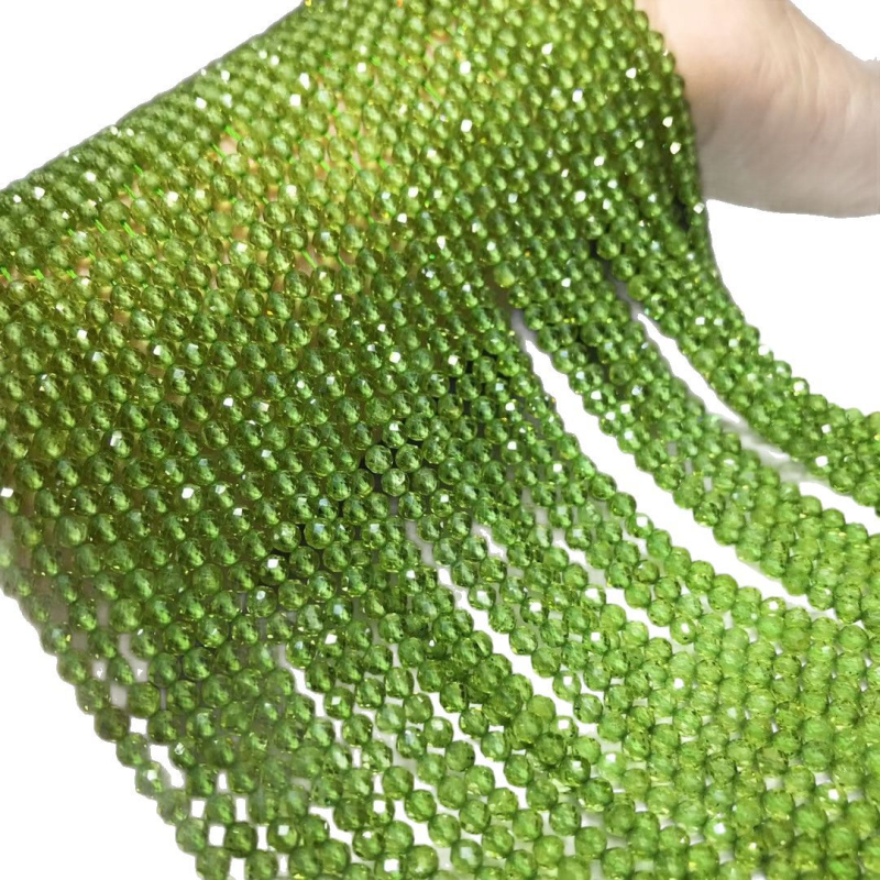 Peridot – mărgele rotunde fațetate – din cristale naturale/pietre semi-prețioase – mărgele libere, semifabricate – primăvara 2023
