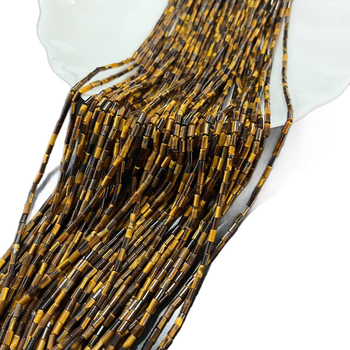 Tigrisz szem kő gyöngyök, barokk stílus, cső gyöngyök, Totem minta, polírozott