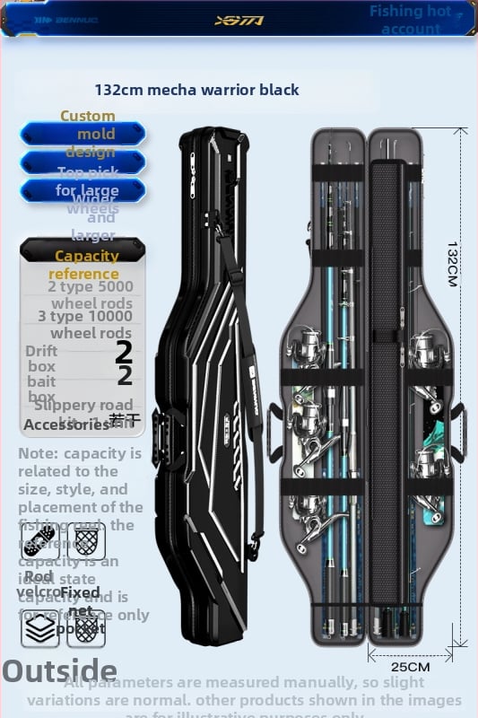 Horgászbot táska - Kemény héj, PU anyag, Tároló táska, Márka: Other
