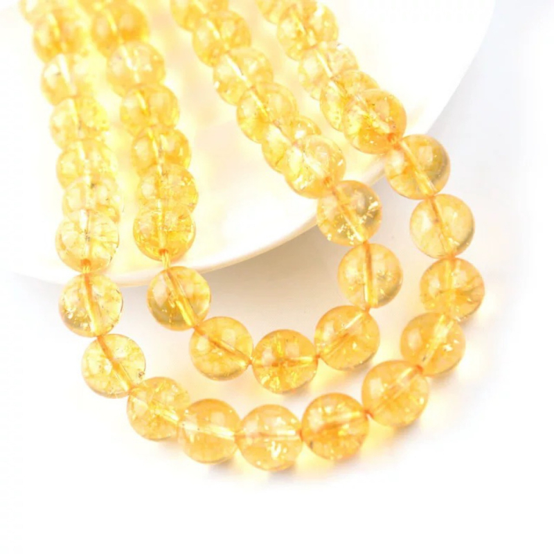 Prirodne kristalne perle citrina, okrugle perle, poluproizvodi za DIY nakit