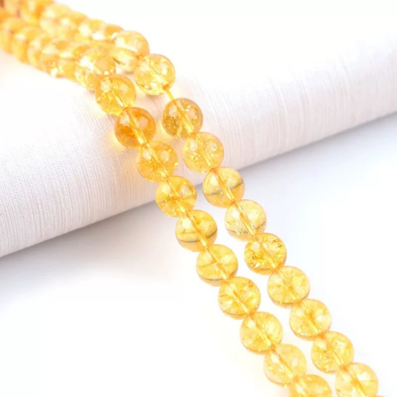 Prirodne kristalne perle citrina, okrugle perle, poluproizvodi za DIY nakit