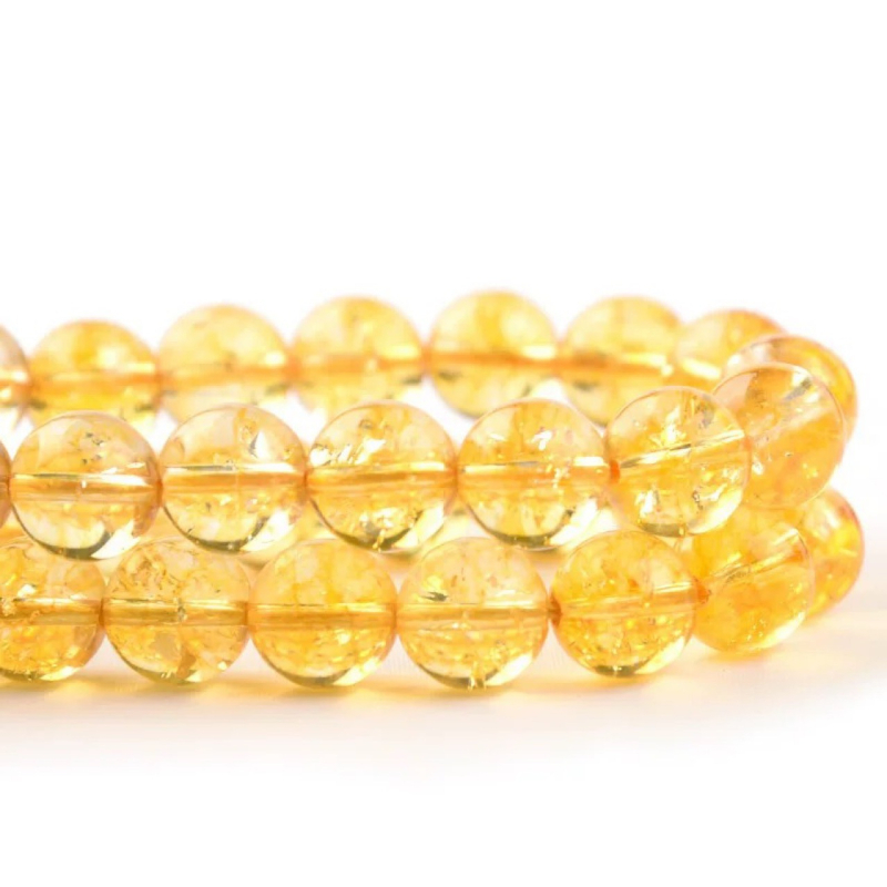 Prirodne kristalne perle citrina, okrugle perle, poluproizvodi za DIY nakit