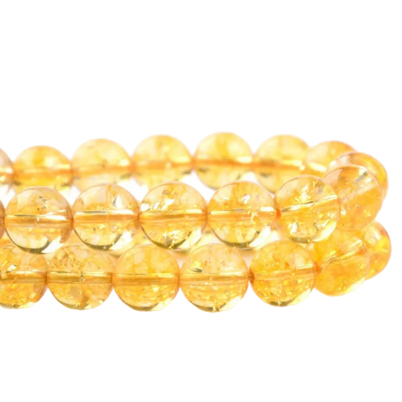 Prirodne kristalne perle citrina, okrugle perle, poluproizvodi za DIY nakit