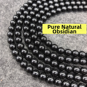 Prirodni obsidijan perle, poluproizvod dugačak lanac, 6 mm kružne perle za DIY nakit, 8 mm perle, narukvica 10 mm