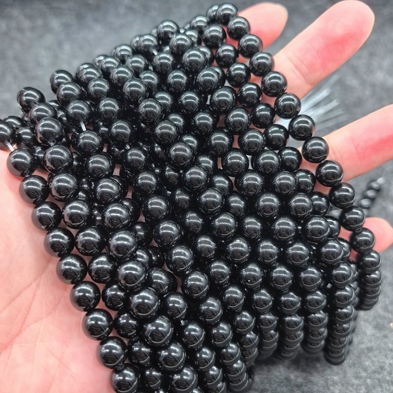 Prirodni obsidijan perle, poluproizvod dugačak lanac, 6 mm kružne perle za DIY nakit, 8 mm perle, narukvica 10 mm