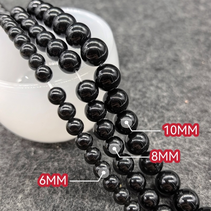 Prirodni obsidijan perle, poluproizvod dugačak lanac, 6 mm kružne perle za DIY nakit, 8 mm perle, narukvica 10 mm