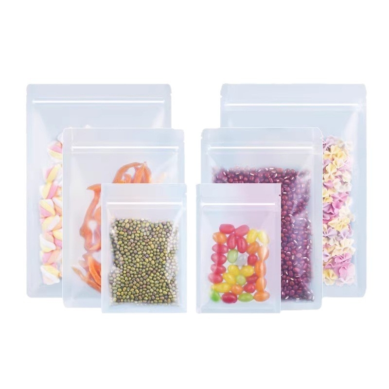 Τσάντα με επίπεδο πάτο, αυτοσφραγόμενη, διαφανής ματ συσκευασία τροφίμων για τσάι και αποξηραμένα φρούτα, μάρκα Dehao, υλικό: νέο υλικό, μήκος σφραγίδας 2–4 cm