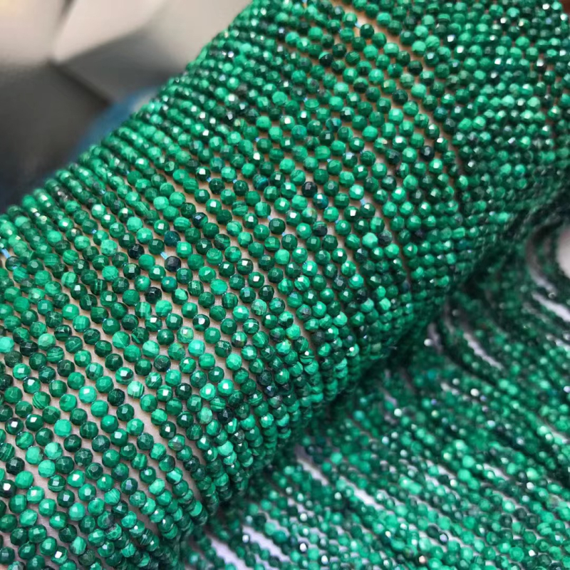 Mingdu Crystal prirodni malahit, facettirane slobodne perle za DIY, 6 mm, barokni stil, poluproizvod