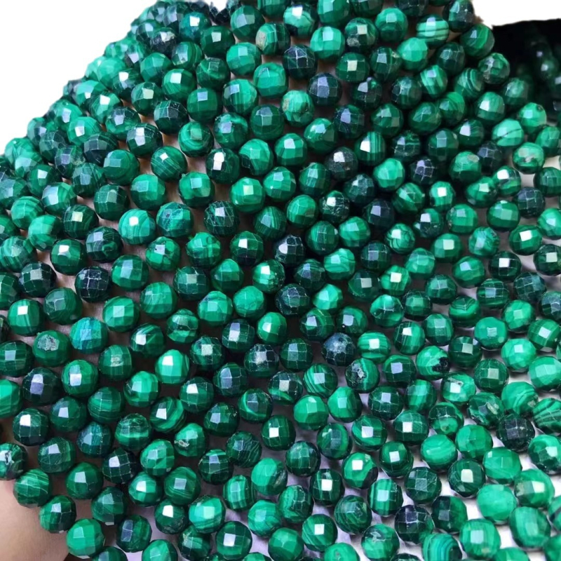 Mingdu Crystal prirodni malahit, facettirane slobodne perle za DIY, 6 mm, barokni stil, poluproizvod