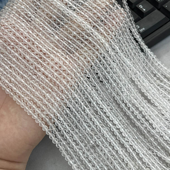 Prirodni bijeli kristal facettirane perle, 4 mm, labave perle za DIY narukvice i ogrlice, Donghai bijeli kristal