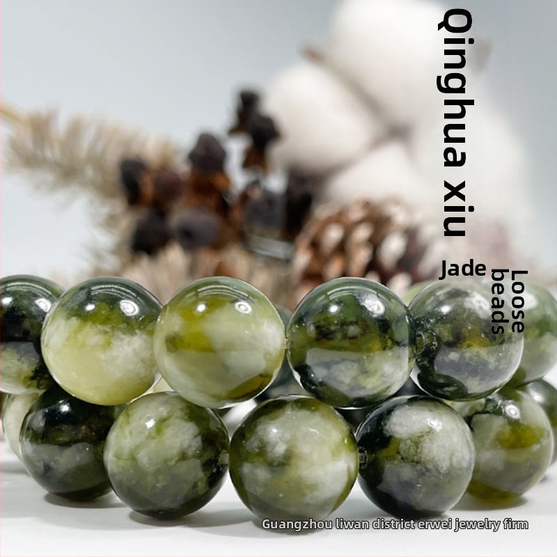 Prirodne plavo-bijele Xiuyu jade perle, labave, 8 mm okrugle, dijelovi za DIY narukvicu, poluproizvod