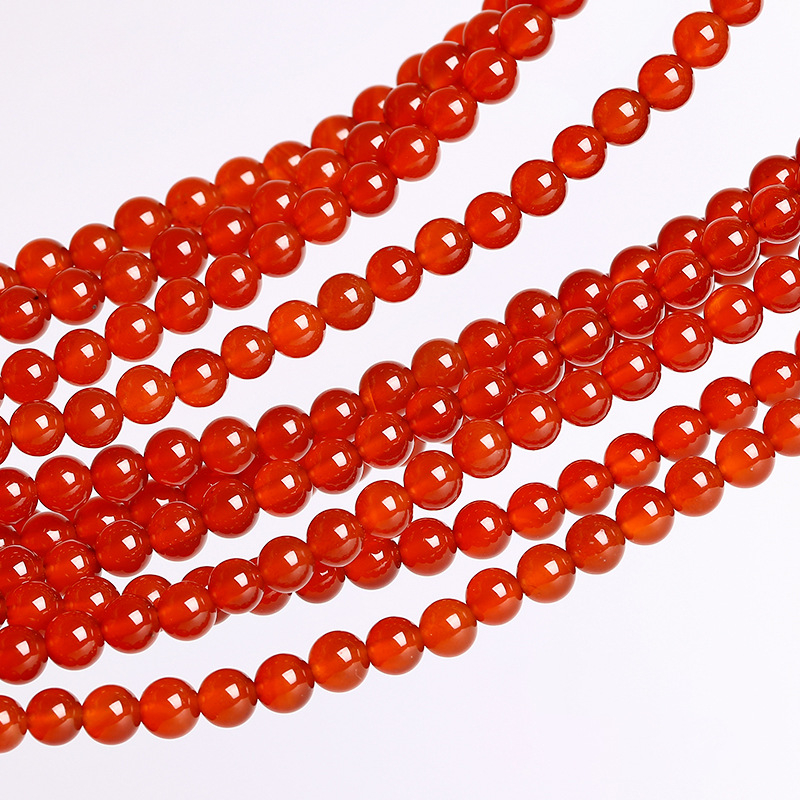7A Crvene ahatove labave perle, polirane, za DIY nakit, perle za narukvice