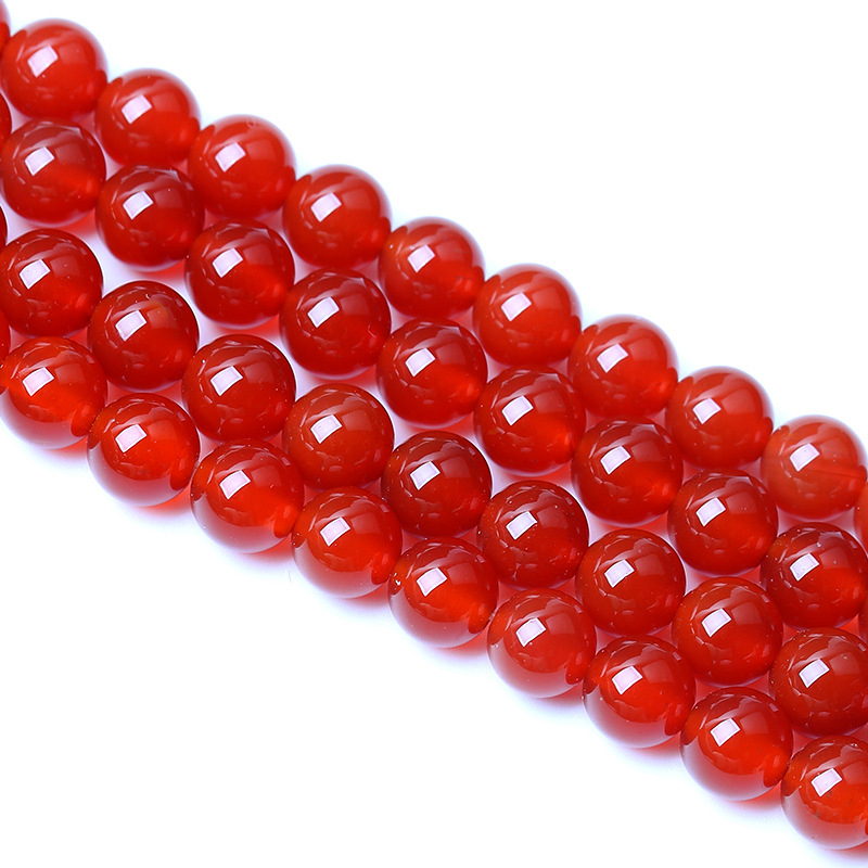 7A Crvene ahatove labave perle, polirane, za DIY nakit, perle za narukvice